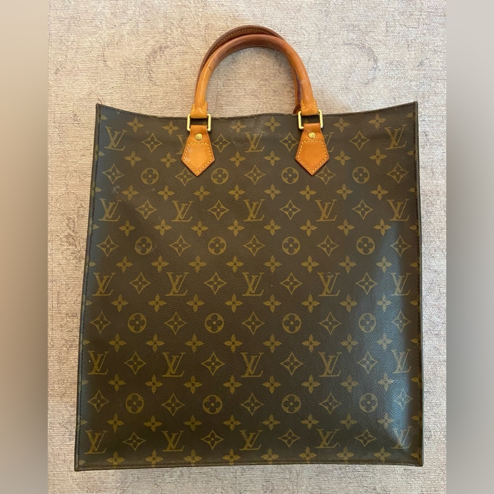 Authentic Vintage Louis Vuitton LV Monogram GM Sac Plat Hand Bag Tote
